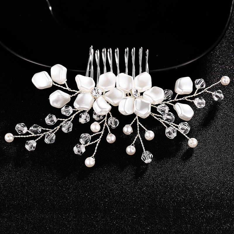 Fashion luxurious flower pearl crystal sliver wed hair accessory side comb Fashion luxurious flower pearl crystal sliver wed hair accessory side comb