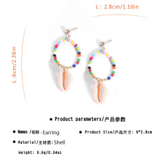 wholesale colorful fashion alloy beads nature shell stud earrings women