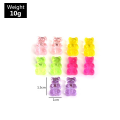 Colorful Ins Style Cartoon Bear Candy Color Animal Resin Stud Earring For Friends