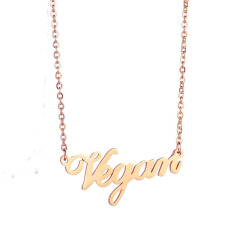Handmade Customized Cursive Font Name plate Pendant choker Stainless Steel name necklace personalised