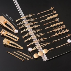 Vintage freshwater pearls luxury hair clip accessories set metal clip for women
