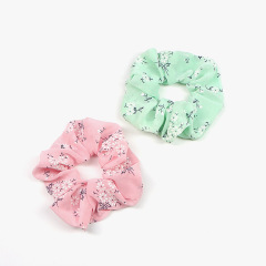 2020 women ponytail printed chiffon elastic scrunchies hair ties for girls