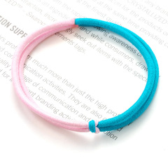Wholesale new Korean simple girls double color knotted rubber hair rings