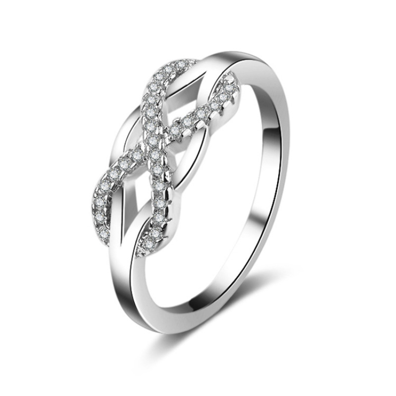 Hot Fashion New Design Gold Plated 8 Shape Dazzling Wedding Rings for Women