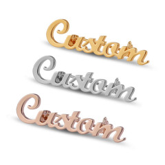 Hot sale fashion custom titanium steel hollow letter brooches with words Hot sale fashion custom titanium steel hollow letter brooches with words