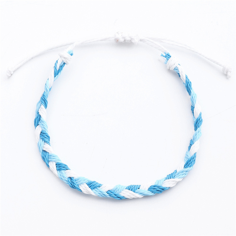 Multi color rope water proof Cord woven twisted adjustable braided bracelet