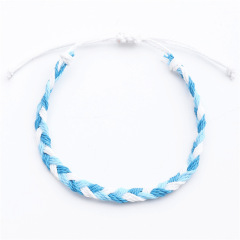 Multi color rope water proof Cord woven twisted adjustable braided bracelet