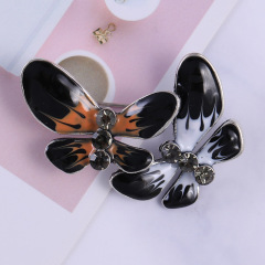 Hot Sale Crystal butterfly brooches in bulk Blossom Shape Female Collar Pin Party Gift butterfly brooch pin rhinestone