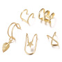 2020 amazon ins Fashion C cross shape body Cheap clip on earrings non piercing ear cuff earrings loop gold