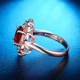 New Design Retro Red Ring Simple Pave Setting Cubic Zirconia Flower Ring New Design Retro Red Ring Simple Pave Setting Cubic Zirconia Flower Ring