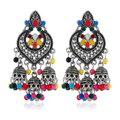 Fashion colorful alloy beads earring accessories tassel earrings bohemia