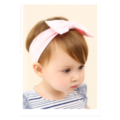 3pcs wholesale girl bow plain elastic polyester hair band headbands set