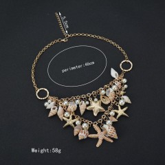New fashion beautiful pearl conch starfish shell beach necklace for women jewelry