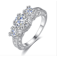 Fashion jewelry accessories silver wholesale female engagement wedding rings