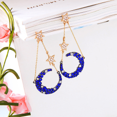 2019 Wholesale lovely silver gold half shape sailor moon star earring