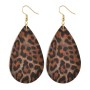 INS Amazon hot sale jewelry Retro domineering Water Drop Leopard Print faux leather earrings