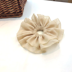 High quality temperament big size wave flower shape elastic hair scrunchies for women and girls