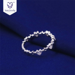 18k white gold ring 0.05ct D color heart shape moissanite diamond engagement ring