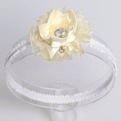 New children's crown flower headdress rhinestones bows pearl 2mm shower hair band