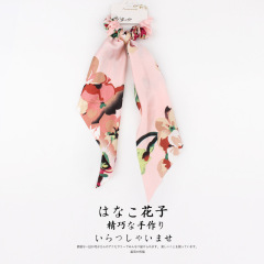wholesale new design bulk custom pattern scarves bow girls hair scrunchies