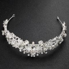 Handmade zircon crystal pearl beauty  flower  pageant  tiara crowns