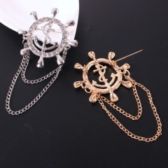 2020 INS amazon korean alloy rhinestone crystal cheap men's male brooches for men's suit