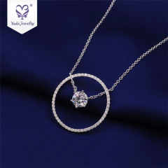 jewelry rose gold 18k plated Hoop Moissanite diamond pendant necklace