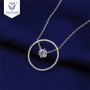jewelry rose gold 18k plated Hoop Moissanite diamond pendant necklace