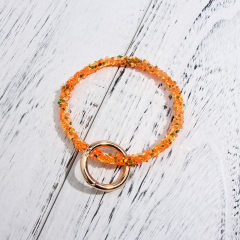 new fashion key ring colorful silicone sport bracelet wristlet bangle keychain for women