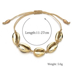 2019 Custom gold silver sea shell adjustable rope miyuki bracelet for women