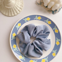 Spring Summer Hair Accessories Women Fashion Elastic New Fabric Blue Scrunchies