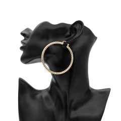 wholesale simple 18K gold plated circle copper fashion women hoop earrings