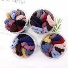 Korea fabric hair ties elastic hair band jointless boxed bold rope female simple wide hair ties 20pcs