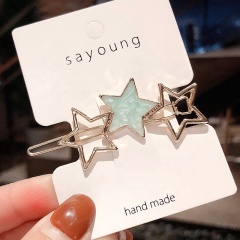Top quality gold star metal hair claw clip making accessories acrylic for female