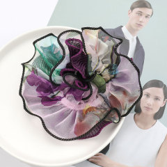 2020 Summer Women Hair Accessories Elastic Wrinkle Lace Flower Hair Scrunchies