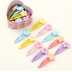 Wholesale Children's candy color flower bb clip plastic metal hairpin