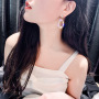 2019 new alloy zircon rhinestone circle s925 silver needle geometric earring
