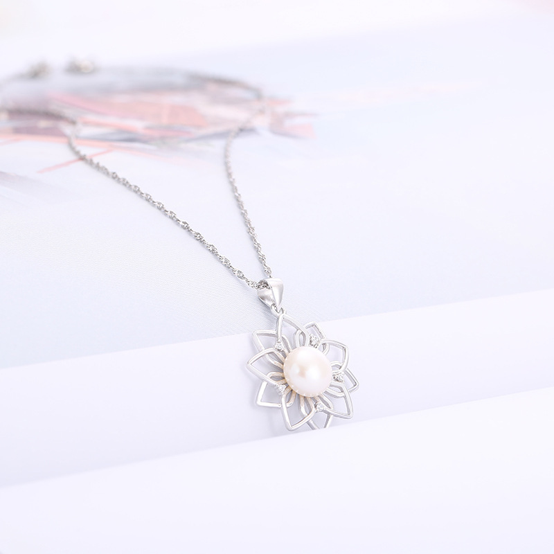 Korean fashion valentine's day christmas gift jewelry silver women 925 pearl choker necklace Korean fashion valentine's day christmas gift jewelry silver women 925 pearl choker necklace