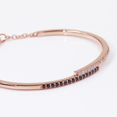 Women jewelry 925 sterling silver rose gold plated moissanite diamond bracelet