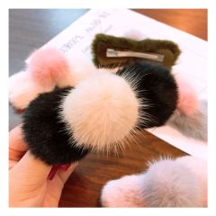 Victoria crystal rhinestone headwear Barrettes ladies plush pompom Hair pins