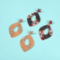 factory Wholesale Customized fashion drop colorful cz rhinestone dangle earring jewelry for women lady girls