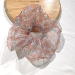 wholesale summer transparent girls oversize organza hair ties scrunchies