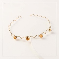Vintage women elegant alloy crystal butterfly flower metal hairbands for girls