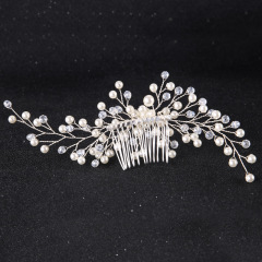 Handmade rhinestone pearl crystal hair accessories wedding bridal hair combs