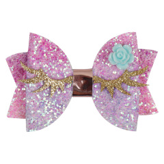 custom 3inch kids Baby Girl teenage angel sequin glitter Handmade baby hair bow clip