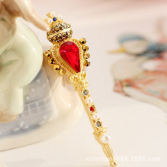 Custom European and American vintage Baroque crown cross magic wand brooches