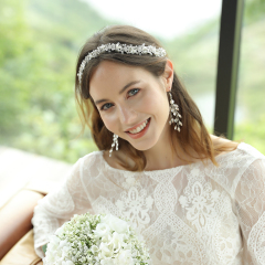 Fashion Tiaras Wedding pearl Hair Accessories silver crystal bridal Hairbands