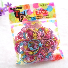 Children's base double beads wholesale elasic hair tie bulk hair accessories black elastic hair ties