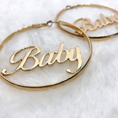 New fashion personality geometric exaggerated temperament circle letter earrings