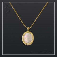 Fashion 925 silver 18K gold pendant europe vintage jewelry baroque pearl necklace